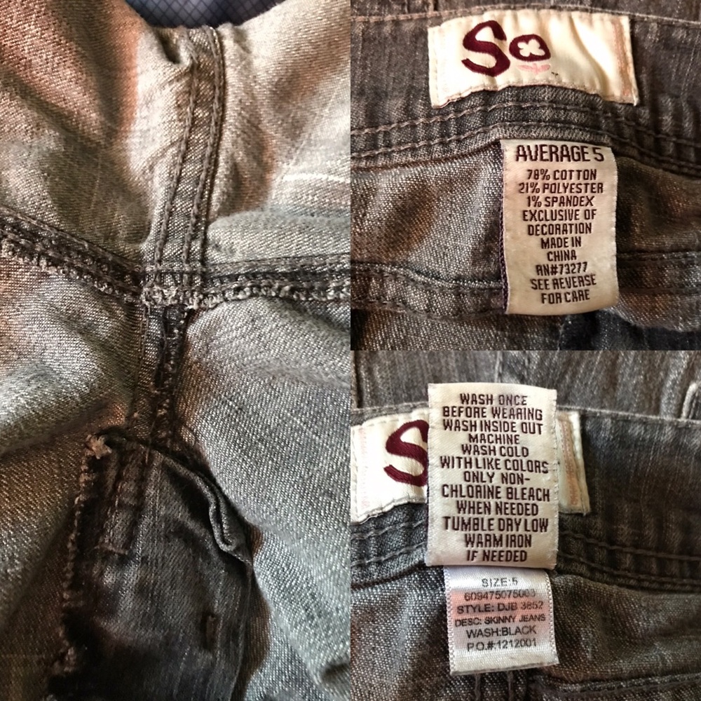 β¨HPβ¨ SO Skinny Jeans Black Wash Small 5 Average - Picture 6 of 8